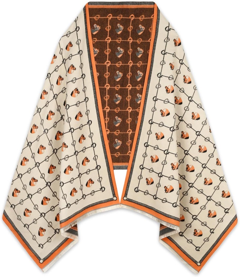 EXTREE Scarfs for Women Pashmina Silky Shawl Wrap for Evening Dressing Blanket Open Front Poncho Cape - Image 1